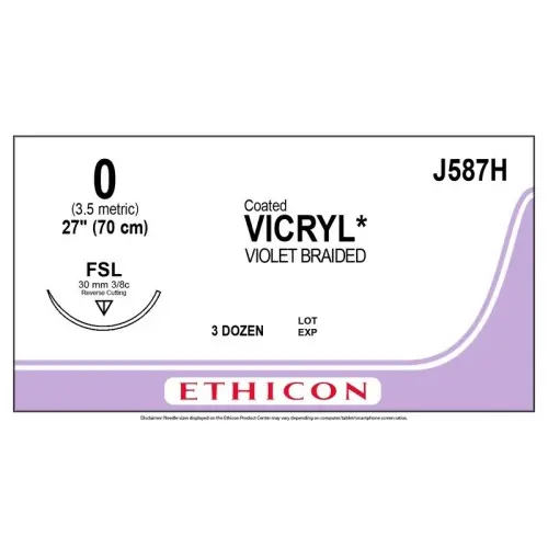 Sutura Ethicon VICRYL™ J587H 3/0 70cm c/ aguja 30mm.C/36u| Sivemedical