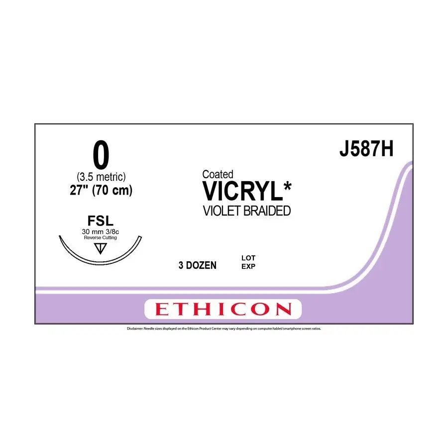 Sutura Ethicon VICRYL™ J587H 3/0 70cm c/ aguja 30mm.C/36u| Sivemedical