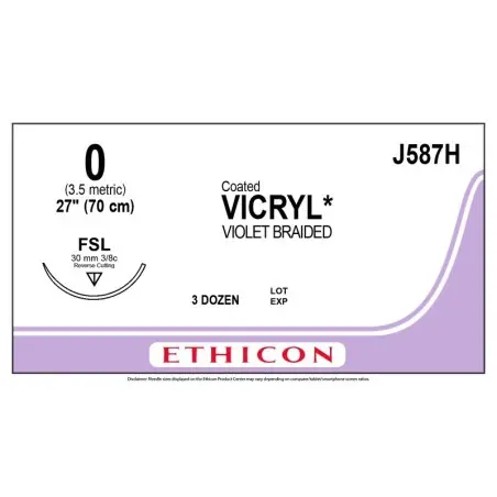 Sutura Ethicon VICRYL™ J587H 3/0 70cm c/ aguja 30mm.C/36u| Sivemedical