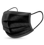 Mascarilla Quirúrgica negra tipo IIR con 3 capas con gomas. 50 uds.