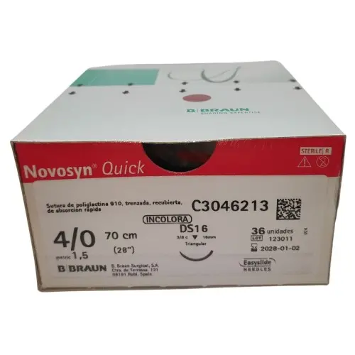 Sutura Novosyn Quick 4/0 (3/8) 70CM DS16 36U