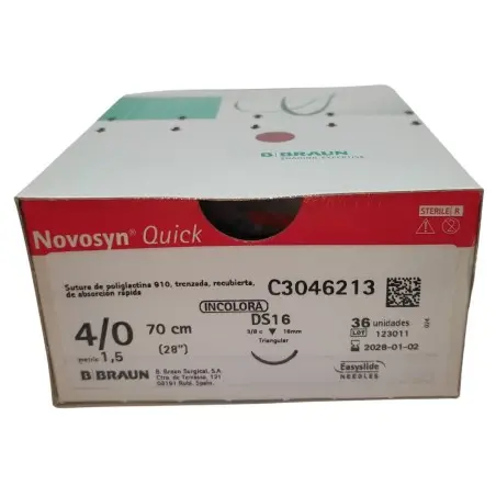 Sutura Novosyn Quick 4/0 (3/8) 70CM DS16 36U