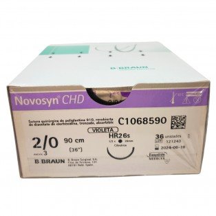 Sutura Novosyn CHD violet 2/0 (1/2) 90CM HR26s 36U
