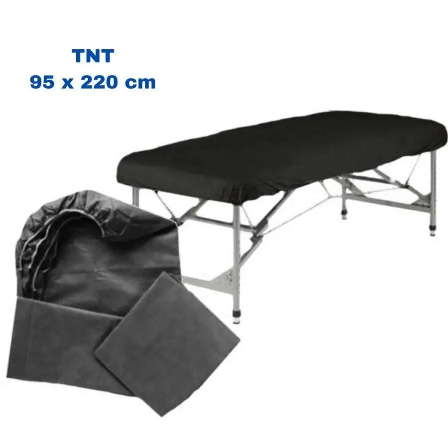 Sábana ajustable Negra TNT 95 x 220cm. (100 uds.) Entrega 24/48 horas Sábana ajustable Negra TNT 95 x 220cm. (100 uds.) Entrega 24/48 horas