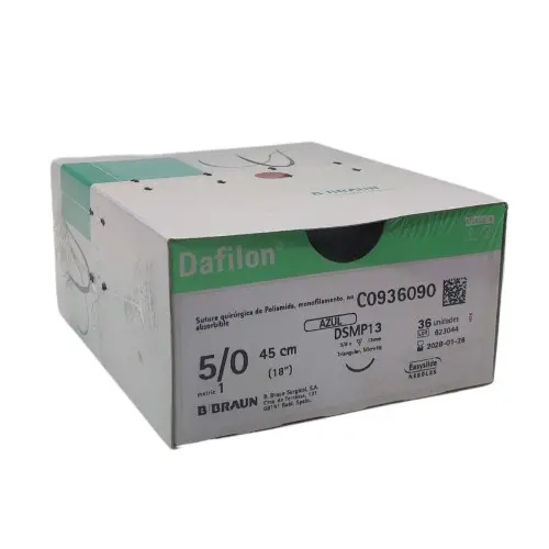 Sutura Dafilon blue 5/0 (1) 45CM DS19 DDP- 36 ud