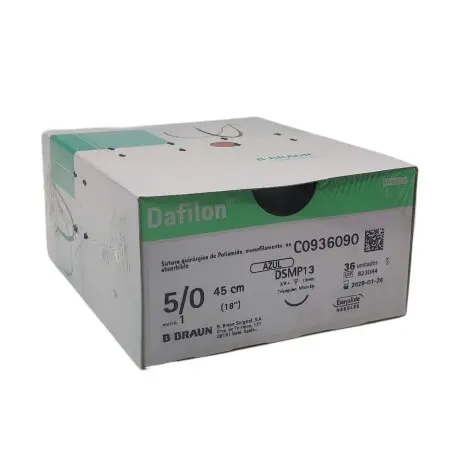 Sutura Dafilon blue 5/0 (1) 45CM DS19 DDP- 36 ud