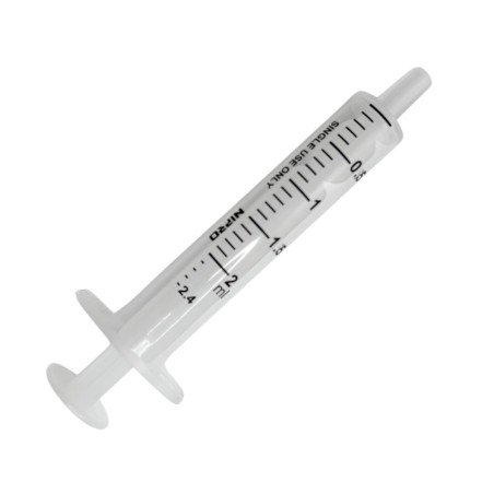Jeringa 2ml Nipro de 2 cuerpos. Disponible en varias medidas. 24/48 H