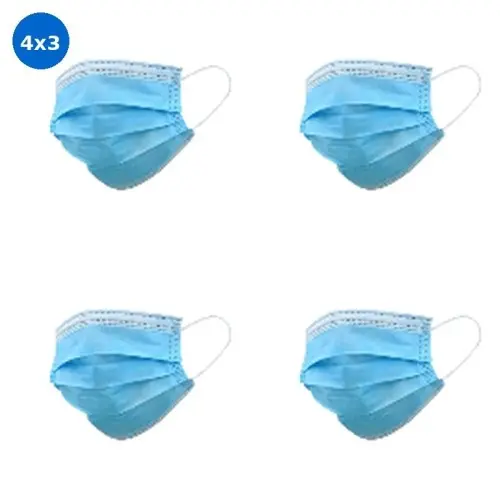 Mascarilla Quirúrgica tipo IIR con 3 capas y cintas. 50 uds.