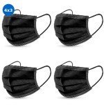 Mascarilla Quirúrgica negra tipo IIR con 3 capas con gomas. 50 uds.