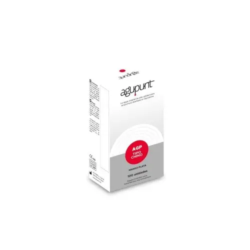 AGP Agujas acupuntura Mango Plata sin tubo guía.100 uds | Sivemedical