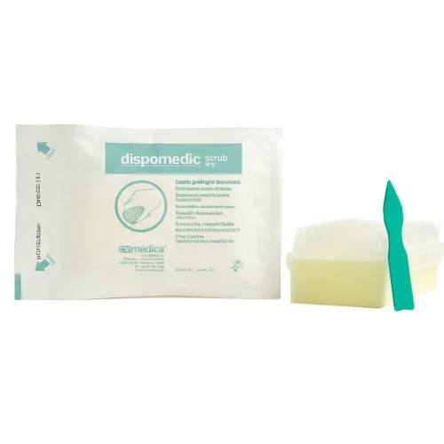 Cepillo esponja estéril con limpiaúñas DISPOMEDIC SCRUB DRY
