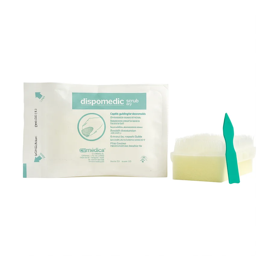 Cepillo esponja estéril con limpiaúñas DISPOMEDIC SCRUB DRY Cepillo esponja estéril con limpiaúñas DISPOMEDIC SCRUB DRY